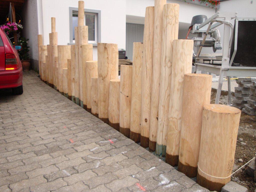Holzpalisaden kaufen in der Schweiz im richtigen Durchmesser